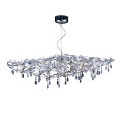 Fusion Pendant Linear 10 Light G4 Polished Chrome/Crystal, NOT LED/CFL Compatible - thumbnail 1