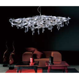 Fusion Pendant Linear 10 Light G4 Polished Chrome/Crystal, NOT LED/CFL Compatible - thumbnail 3