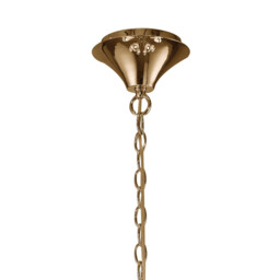Tiffany Pendant 2 Tier 12+12 Light E14+G9, French Gold With Cream Shades & Clear Crystal - thumbnail 3