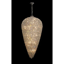 Coniston Tall Acorn Pendant, 30 Light E14, Polished Chrome/Crystal, Item Weight: 84.10kg - thumbnail 2