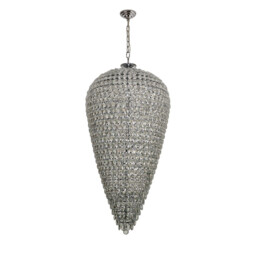 Coniston Tall Acorn Pendant, 30 Light E14, Polished Chrome/Crystal, Item Weight: 84.10kg - thumbnail 3