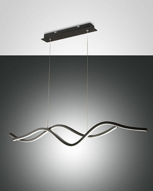 Sinuo LED Integrated Pendant Ceiling Light Light Black Glass - image 1