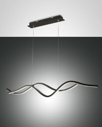 Sinuo LED Integrated Pendant Ceiling Light Light Black Glass - thumbnail 1