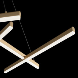 Line Modern Integrated Pendant Ceiling Light Matt Gold, 3000K - thumbnail 5