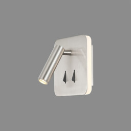 Cayman Square Wall + Reading Light, 6W + 3W LED, 3000K, 620lm Total, Individually Switched, Satin Nickel, 3yrs Warranty - thumbnail 2