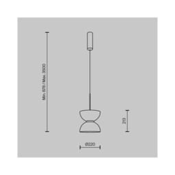 Kyoto Modern Slim Pendant Ceiling Light White 3000K 1300lm - thumbnail 2