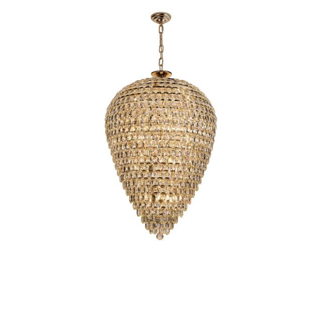 Coniston Acorn Pendant, 25 Light E14, French Gold/Crystal, Item Weight: 64.60kg - image 1