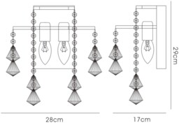 Inina Wall Lamp Switched 2 Light Polished Chrome, Crystal - thumbnail 3