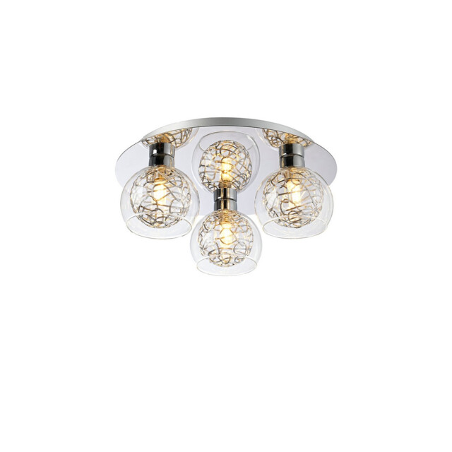 Talia Flush Ceiling Round, 3 Light G9, Polished Chrome/Silver/Clear Glass - image 1