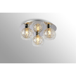 Talia Flush Ceiling Round, 3 Light G9, Polished Chrome/Silver/Clear Glass - thumbnail 2