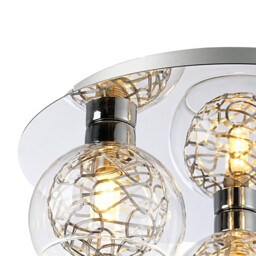 Talia Flush Ceiling Round, 3 Light G9, Polished Chrome/Silver/Clear Glass - thumbnail 5