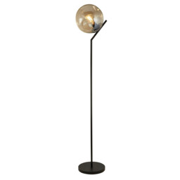Punch Floor Lamp Black, Champagne Punched Glass - thumbnail 1