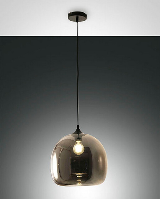 Maia Dome Pendant Ceiling Lights Transparent Grey Glass, E27