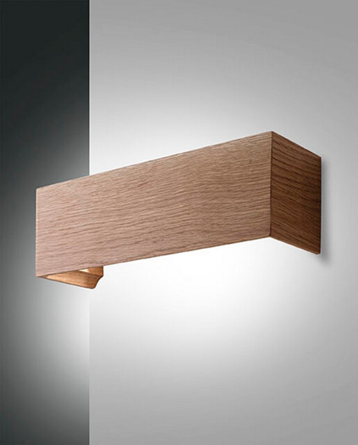 Badia LED Up & Down Wall Light Oak Glass - image 1