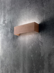Badia LED Up & Down Wall Light Oak Glass - thumbnail 2