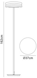 Mediterraneo Floor Lamp 2 Light E27, Polished Chrome, Frosted White Glass - thumbnail 2