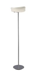 Mediterraneo Floor Lamp 2 Light E27, Polished Chrome, Frosted White Glass - thumbnail 1