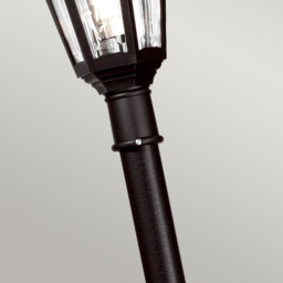 Kinsale 1 Light Outdoor Coastal Lamp Post Black IP43, E27 - thumbnail 3