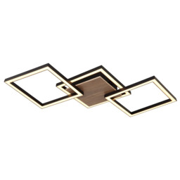 Kaden Integrated LED Semi Flush Ceiling Light Matt Black 3x LED 3000K - thumbnail 1