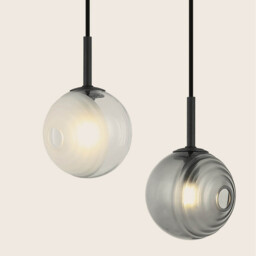 Sylion Cluster Pendant Ceiling Light Black Matt -Clear Frost White & Smoked Glass 5xG9 LED - thumbnail 3