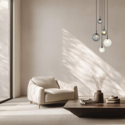 Sylion Cluster Pendant Ceiling Light Black Matt -Clear Frost White & Smoked Glass 5xG9 LED - thumbnail 2