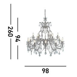Marie Therese 18 Light Crystal Chandelier Chrome Finish, E14 - thumbnail 3