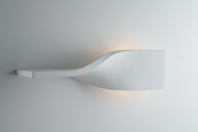 Piroette Flush Paintable Plaster Wall Light, White, R7S