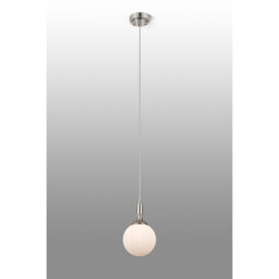 Richmond 12cm Pendant, 1 Light G9, IP44, Polished Nickel/Opal Round Segment Glass - thumbnail 3