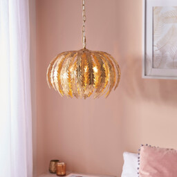 Delphine Floral Leaves 3 Light Spherical Pendant Gold Paint, E14 - thumbnail 2