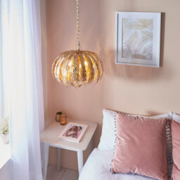 Delphine Floral Leaves 3 Light Spherical Pendant Gold Paint, E14 - thumbnail 3