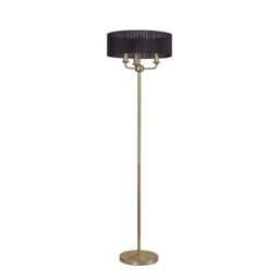 Banyan 3 Light Switched Floor Lamp With 45cm x 15cm Organza Shade Champagne Gold/Black - thumbnail 5
