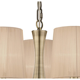 Loewe Slim Pendant 5 Light E14, Antique Brass With Soft Bronze Shades - thumbnail 5