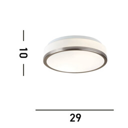 Discs Bathroom Flush 2 Light Ceiling Satin Silver, Opal IP44, E27 - thumbnail 5