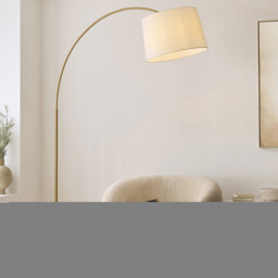 Carlson XL Arc Floor Lamp Warm Brass, Natural - thumbnail 2