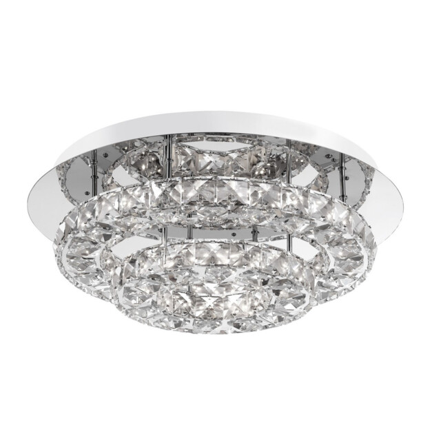 Quentin Ceiling Light Chrome Aluminium, K9 Crystal LED 28W 1560Lm 3000K - image 1
