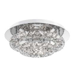 Quentin Ceiling Light Chrome Aluminium, K9 Crystal LED 28W 1560Lm 3000K - thumbnail 1