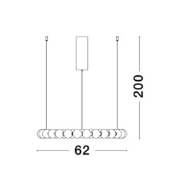 Perla Integrated LED Pendant Ceiling Light Gold Metal, Opal Glass LED 54W 4731Lm 3000K - thumbnail 2