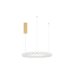 Perla Integrated LED Pendant Ceiling Light Gold Metal, Opal Glass LED 54W 4731Lm 3000K - thumbnail 1