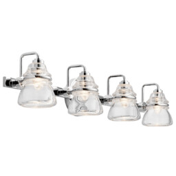 Kichler Talland Bathroom Wall Lamp Polished Chrome, IP44 - thumbnail 1
