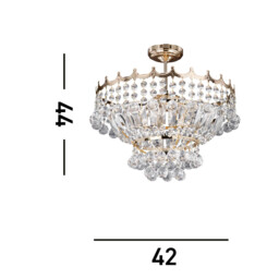 Versailles 5 Light Crystal Chandelier Gold Finish, E14 - thumbnail 3
