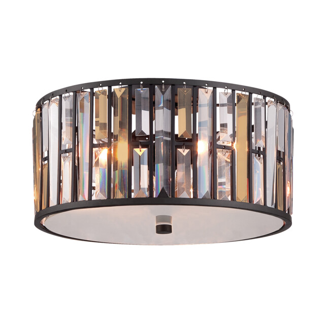 Gemma 3 Light Flush Mount Ceiling Light Vintage Bronze, E27 - image 1