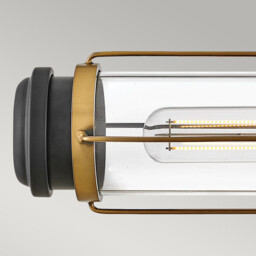 Masthead 2 Light Outdoor Wall Light Heritage Brass & Black IP44 - thumbnail 3