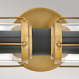 Masthead 2 Light Outdoor Wall Light Heritage Brass & Black IP44 - thumbnail 5