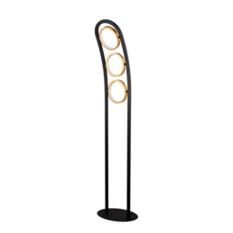 Geneseo Floor Lamp, 3 Ring, 25W LED, 3200K, 1375lm, Satin Black, Gold - thumbnail 5