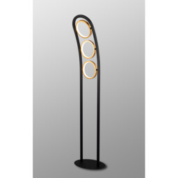 Geneseo Floor Lamp, 3 Ring, 25W LED, 3200K, 1375lm, Satin Black, Gold - thumbnail 3