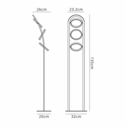 Geneseo Floor Lamp, 3 Ring, 25W LED, 3200K, 1375lm, Satin Black, Gold - thumbnail 2