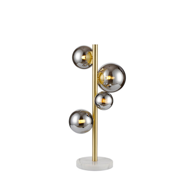 Marshall Table Lamp, 4 Light G9, Satin Gold, Chrome Plated Glass - image 1