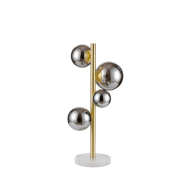 Marshall Table Lamp, 4 Light G9, Satin Gold, Chrome Plated Glass - thumbnail 5