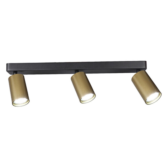 Sal Linear 3 Light Spotlight GU10, Satin Gold/Matt Black - image 1