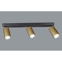 Sal Linear 3 Light Spotlight GU10, Satin Gold/Matt Black - thumbnail 2